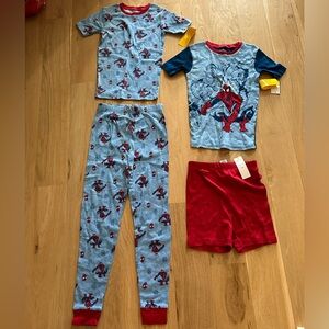 Marvel Spider Man Pajama Set of 2 Blue Red 4 Piece Pajamas Size 10